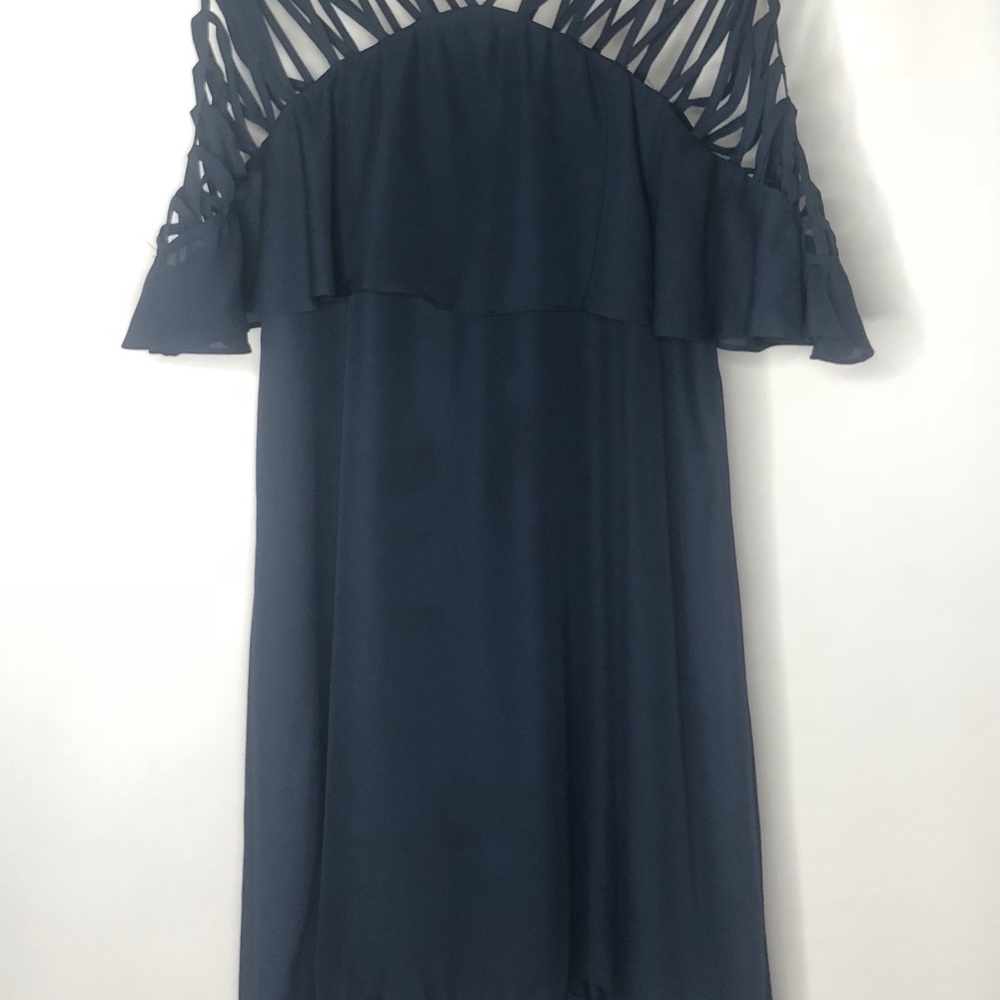 Navy Flutter Dress - Picture 2 of 8